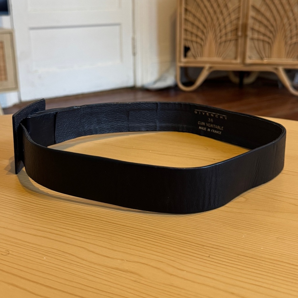 Givenchy Vintage Navy Blue Leather Belt w/ Square Buckle - US S / 28 - Picture 5 of 10